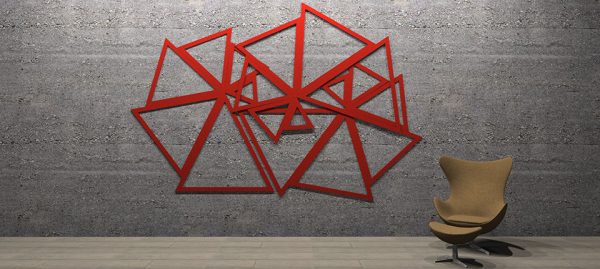 Adhesive Wall and Ceiling Panels Triangles Artwork